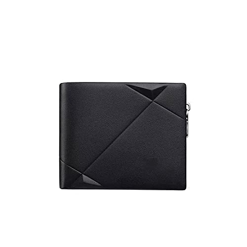 SUICRA Leder-Geldbörse Männer Geldbörse Casual Design Bifold Wallet Kurze schlanke Walletwalls, Gepäck und Taschen, (Color : Black) von SUICRA