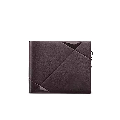 SUICRA Leder-Geldbörse Männer Geldbörse Casual Design Bifold Wallet Kurze schlanke Walletwalls, Gepäck und Taschen, (Color : Bruin) von SUICRA