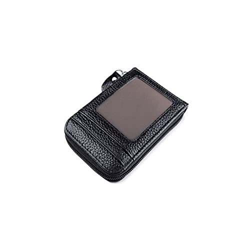 SUICRA Leder-Geldbörse Männer Geldbörse Kreditkartenhalter blockieren Reißverschluss dünne Tasche Mode Herren Visitenkarte Brieftasche Taschen (Color : Black) von SUICRA