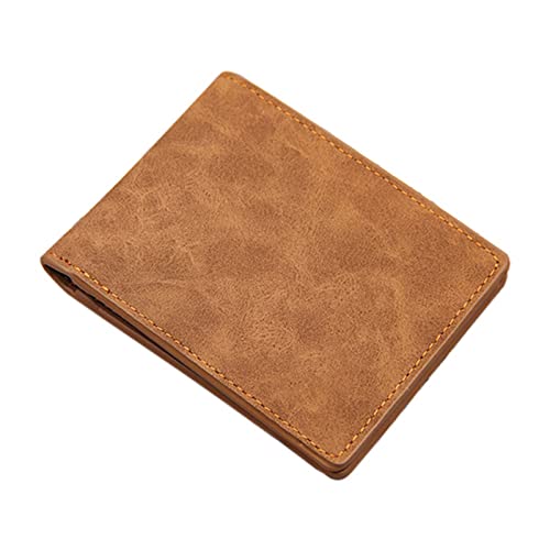 SUICRA Leder-Geldbörse Männer Geldbörse Luxus Leder Solide Slim Kleine Brieftaschen Männer Leder Kurzer Kreditkarteninhaber Münze Geldbörse Business Geldbörsen Männliche Totes (Color : Bruin) von SUICRA