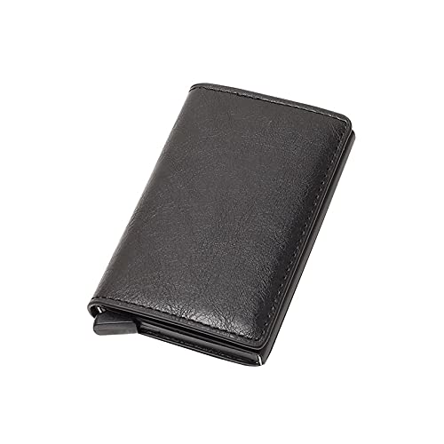 SUICRA Leder-Geldbörse Männer Geldbörse PU. Leder Kurze Brieftaschen Männliche multifunktionale männliche Geldbörse Münze Taschenkartenhalter (Color : Black) von SUICRA