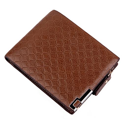 SUICRA Leder-Geldbörse Männer Geldbörse Pu. Leder geprägte Hardware-Reißverschluss Kurze Geldbörse Multiple Card Pocket Freizeit Business Coin Bag von SUICRA