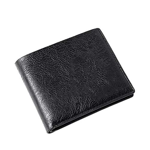 SUICRA Leder-Geldbörse Männer Geldbörsen Herren Geldbörse mit Münzen-Beutel Kleingeldbörsen (Color : Black) von SUICRA