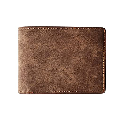 SUICRA Leder-Geldbörse Männer Geldbörsen Kleine Geld Geldbörsen Geldbörsen Preis Top Männer dünne Brieftasche mit Münzbeutel Reißverschluss Brieftasche (Color : Brown Purses) von SUICRA