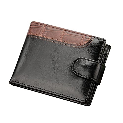 SUICRA Leder-Geldbörse Männer Geldbörsen Patchwork Leder Kurze männliche Geldbörse mit Münze Taschenkartenhalter Trifold Brieftasche Männer Kupplungsgeld Tasche von SUICRA