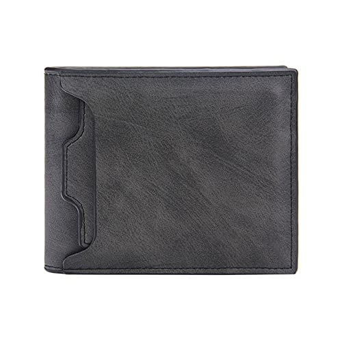 SUICRA Leder-Geldbörse Männer Kurze Brieftasche Eisen Rand Jugend Herren Horizontale Brieftasche Trendkarten Pack Geldbörse (Color : Grijs) von SUICRA