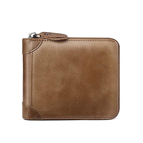 SUICRA Leder-Geldbörse Men PU Wallet Photo Holder Bank Card Holder Purse for Male Note Compartment Coin Pocket Wallets (Color : Bruin) von SUICRA