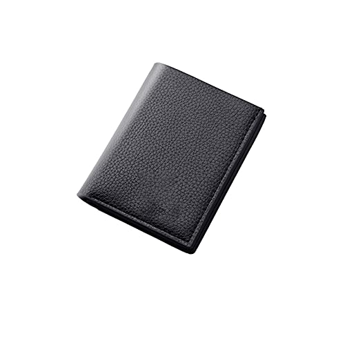 SUICRA Leder-Geldbörse Mini Slim Wallet männliches lässiges Leder PU. Geldbörse portafoglio Uomo Money Clip dünne männer Brieftasche (Color : Black) von SUICRA