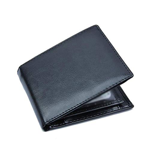 SUICRA Leder-Geldbörse Neue echtes Leder-Mann-Mappen Reißverschluss Geldbörse Leder Kredit ID-Kartenhalter-Geld-Beutel-Mann Thin Small Black Wallet von SUICRA