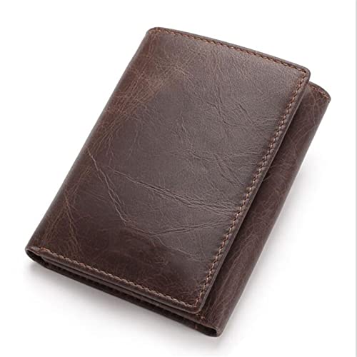 SUICRA Leder-Geldbörse Vintage Männer Geldbörse Pu. Leder Kurze Brieftaschen Männliche multifunktionale männliche Geldbörse Münze Tasche Fotokartenhalter (Color : Coffe) von SUICRA