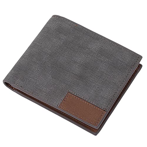 SUICRA Leder-Geldbörse Vintage Mann Brieftasche Männliche dünne Top Qualität Leder Brieftaschen Thin Geld Dollar Karteninhaber Geldbörsen for Männer (Color : Grijs) von SUICRA