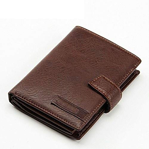 SUICRA Leder-Geldbörse Vintage Mann-Mappe echtes Leder-Hand männlich Geldbörse Pass-Abdeckung Geschäft Kuhledermappe Mens Kasten-Kartenhalter (Color : Bruin) von SUICRA