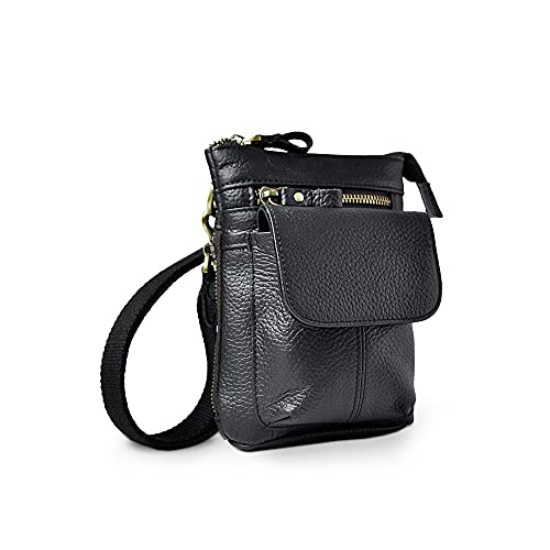 SUICRA Reiserucksäcke Männlich Leder Casual Design Mini Schulter Messenger Crossbody Tasche Mode gürtel Taille Tasche Reisen kleine Beutel Männer (Color : A) von SUICRA