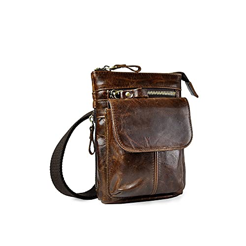 SUICRA Reiserucksäcke Männlich Leder Casual Design Mini Schulter Messenger Crossbody Tasche Mode gürtel Taille Tasche Reisen kleine Beutel Männer (Color : B) von SUICRA