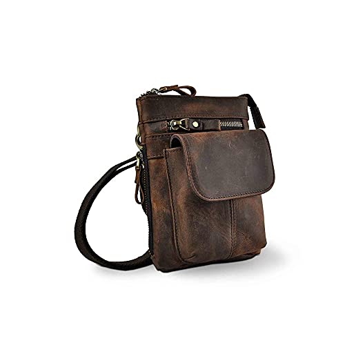 SUICRA Reiserucksäcke Männlich Leder Casual Design Mini Schulter Messenger Crossbody Tasche Mode gürtel Taille Tasche Reisen kleine Beutel Männer (Color : C) von SUICRA