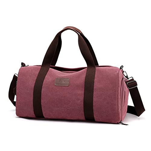 SUICRA Reisetasche Canvas Men Shoulder Travel Bags Large Capacity Big Travel Handbag Duffle Bags (Color : Red) von SUICRA