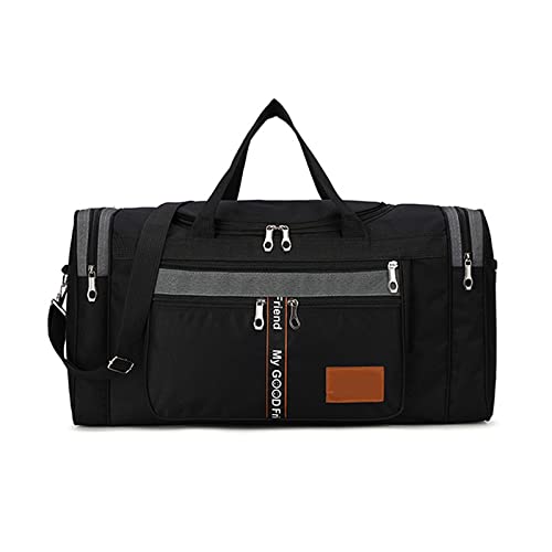 SUICRA Reisetasche Canvas Men Travel Bag Large Capacity Travel Handbags Portable Outdoor Carry Luggage Bags Women Weekend Duffle Bags (Color : Black) von SUICRA