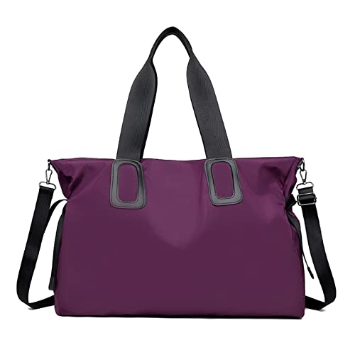 SUICRA Reisetasche Classic Solid Color Travel Bag Large Capacity Tote Bags for Women Shoulder Bag Multi-Function Casual Crossbody Bags (Color : Purple) von SUICRA