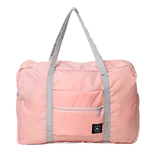 SUICRA Reisetasche Folding Travel Bag Nylon Women Travel Bags Large Capacity Hand Luggage Duffel Set Overnight for Lady Men (Color : Pink) von SUICRA