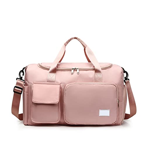 SUICRA Reisetasche Large Capacity Outdoor Waterproof Travel Bag Luggage Handbag Women Yoga Shoulder Bag Nylon Sports Gym Bag Female Crossbody Bag (Color : Pink) von SUICRA