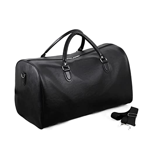 SUICRA Reisetasche Large-Capacity Portable Travel Bag, Waterproof Men Brown Computer Bag, Travel and Business Trip Storage Boarding Bag (Color : Black) von SUICRA