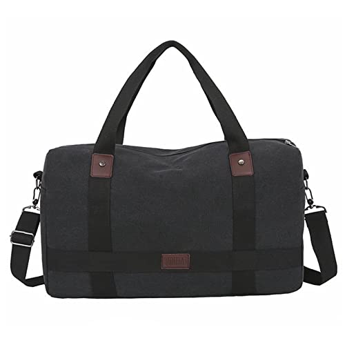 SUICRA Reisetasche Leisure Travel Portable Duffel Bags Large Capacity Canvas Travel Tote Cross-Body Classic Handbag Men Messenge (Color : Black) von SUICRA