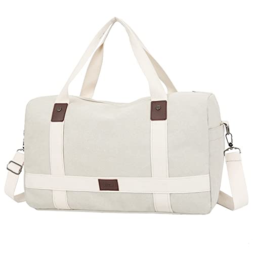 SUICRA Reisetasche Leisure Travel Portable Duffel Bags Large Capacity Canvas Travel Tote Cross-Body Classic Handbag Men Messenge (Color : White) von SUICRA