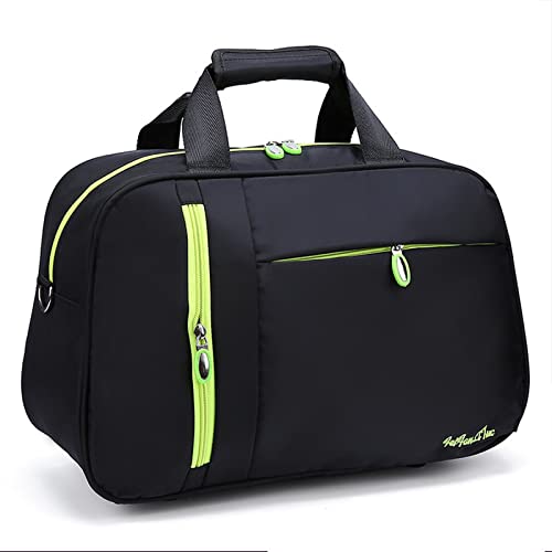 SUICRA Reisetasche Men Travel Bags Solid Waterproof Nylon Ladies Handbag Large Capacity Women Travel Bag Casual Men Luggage Bags (Color : Black) von SUICRA