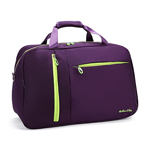 SUICRA Reisetasche Men Travel Bags Solid Waterproof Nylon Ladies Handbag Large Capacity Women Travel Bag Casual Men Luggage Bags (Color : Purple) von SUICRA