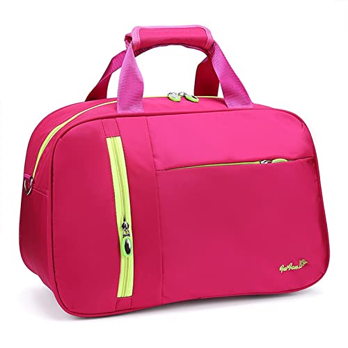 SUICRA Reisetasche Men Travel Bags Solid Waterproof Nylon Ladies Handbag Large Capacity Women Travel Bag Casual Men Luggage Bags (Color : Rose red) von SUICRA