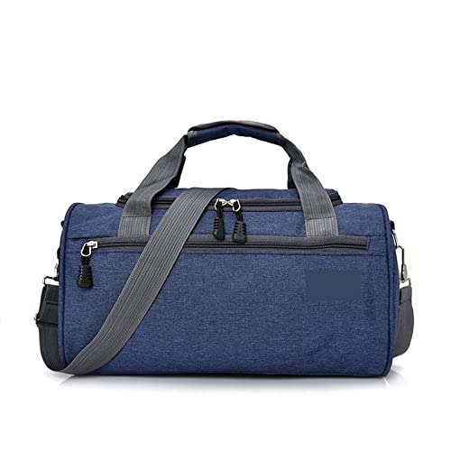 SUICRA Reisetasche Men Travel Sport Bags Light Luggage Business Cylinder Handbag Women Outdoor Duffel Crossbody Shoulder Bag Luggage Bag Gym Bag (Color : Blue) von SUICRA