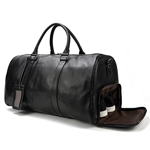 SUICRA Reisetasche Natural Cow Skin Travel Bags Waterproof Men Leather Overnight Bags Hand Luggage Men Male Weekend Bag Business Man von SUICRA