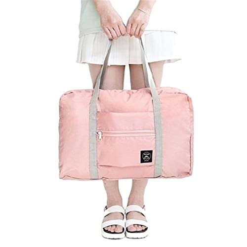 SUICRA Reisetasche Nylon Foldable Travel Bag Unisex Large Capacity Bag Luggage Women Waterproof Handbags Men Duffle Bags (Color : Pink) von SUICRA