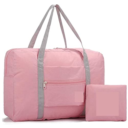 SUICRA Reisetasche Nylon Foldable Travel Bags Unisex Large Capacity Bag Luggage Organizer Women Waterproof Handbags Men Travel Bags (Color : Pink) von SUICRA