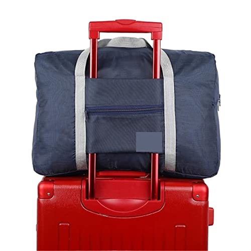 SUICRA Reisetasche Nylon Foldable Travel Bags Unisex Large Capacity Bag Luggage Women Waterproof Handbags Men Travel Bags Clothing Organizer (Color : Dark Blue) von SUICRA