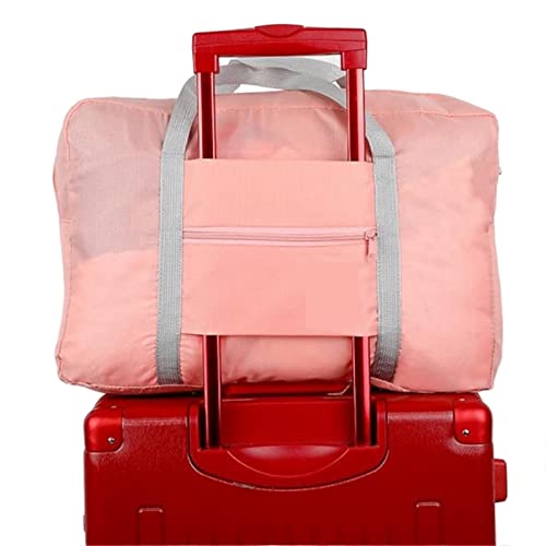 SUICRA Reisetasche Nylon Foldable Travel Bags Unisex Large Capacity Bag Luggage Women Waterproof Handbags Men Travel Bags Clothing Organizer (Color : Pink) von SUICRA