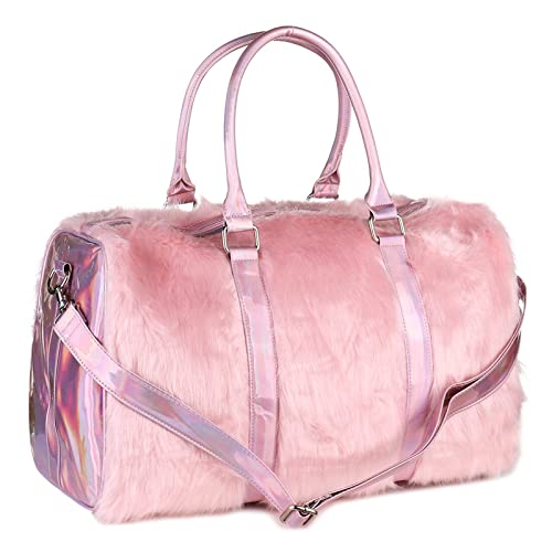 SUICRA Reisetasche Pink Travel Duffel Bags Women Overnight Weekend Traveling Bag Casual Foldable Ladies Handbag Large Capacity Light Luggage Bags von SUICRA