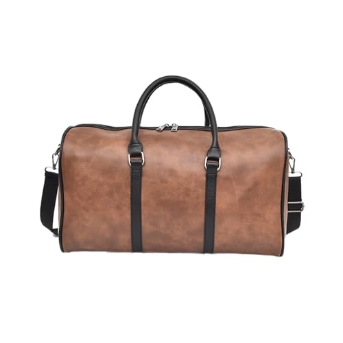 SUICRA Reisetasche Popular Style Men Business Leather Travel Bag Weekender for Man (Color : Chocolate) von SUICRA