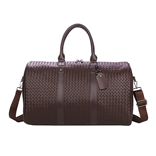 SUICRA Reisetasche Pu Leather Duffle Bags for Women Men Waterproof Outdoor Business Travel Storage Bags Luggage Carry On Bag (Color : Chocolate) von SUICRA