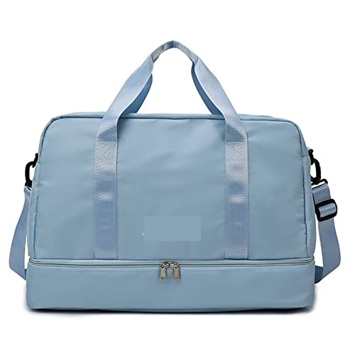 SUICRA Reisetasche Sports Yoga Gym Bag Large Capacity Travel Bag Unisex Dry Wet Separation Shoulder Bag Waterproof Handbags for Women (Color : Light Blue) von SUICRA