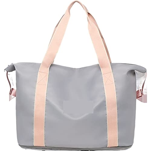 SUICRA Reisetasche Waterproof Handbag Ladies Travel Bag Large Capacity Single Shoulder Bag for Women Casual Sports Bag Yoga Bag (Color : Grijs) von SUICRA