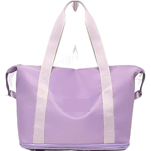 SUICRA Reisetasche Waterproof Handbag Ladies Travel Bag Large Capacity Single Shoulder Bag for Women Casual Sports Bag Yoga Bag (Color : Purple) von SUICRA