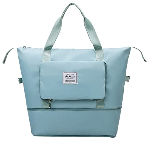 SUICRA Reisetasche Waterproof Sports Fitness Bag Adjustable Gym Yoga Bag Big Travel Duffle Handbag for Women Weekend Traveling Bag (Color : Green) von SUICRA
