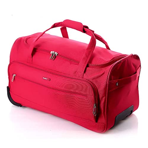 SUICRA Reisetasche Waterproof Travel Bag Large-Capacity Folding Suitcases Wheel Trolley Women Rolling Luggage Handbag (Color : Red) von SUICRA