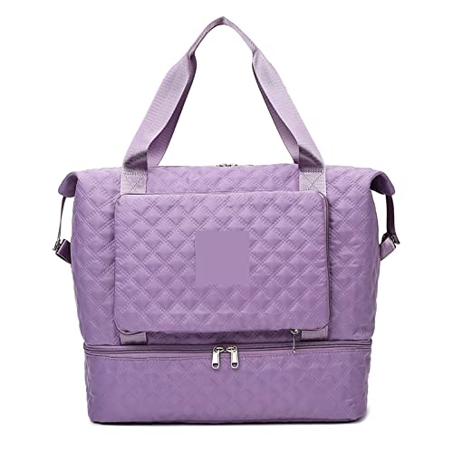 SUICRA Reisetasche Women Shoulder Bags Oxford Cloth Foldable Bags Large Capacity Travel Training Handbags Luggage Tote (Color : Purple) von SUICRA