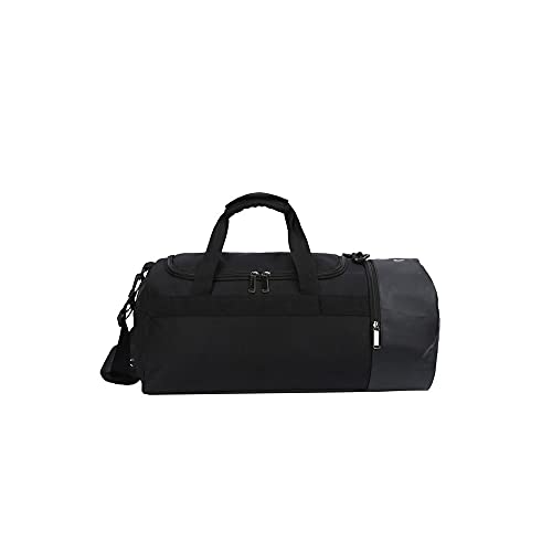 SUICRA Schultertaschen für Herren Sport Nylon Barrel Baketball Tasche Reise Tragen Sie auf Gepäck Duffle Bags Organizer One-Shoulder/Crossbody/Handtaschen (Color : Black) von SUICRA