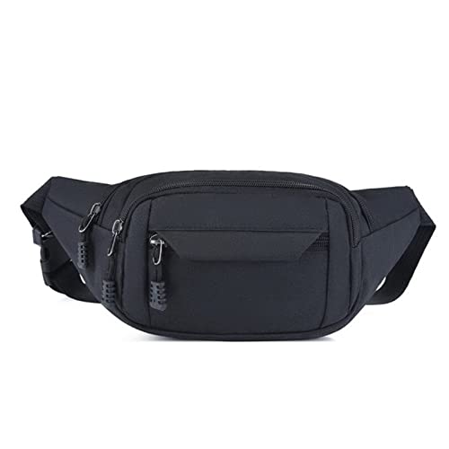 SUICRA Schultertaschen für Herren Waist Bag Men and Women Simple Fashion Oxford Cloth Belt Bag Ladies Casual Waist Pack Mobile Phone Bag (Color : Black) von SUICRA