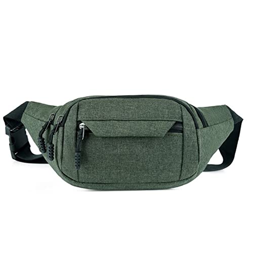 SUICRA Schultertaschen für Herren Waist Bag Men and Women Simple Fashion Oxford Cloth Belt Bag Ladies Casual Waist Pack Mobile Phone Bag (Color : Green) von SUICRA