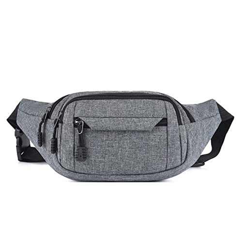 SUICRA Schultertaschen für Herren Waist Bag Men and Women Simple Fashion Oxford Cloth Belt Bag Ladies Casual Waist Pack Mobile Phone Bag (Color : Grijs) von SUICRA