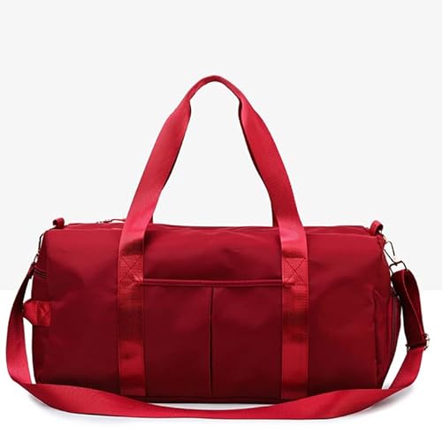 SUICRA Sporttaschen Gym Bag Dry Wet Large Capacity Outdoor Travel Handbag Lady Men Training Yoga Fitness Bag Duffle Bags (Color : Red) von SUICRA